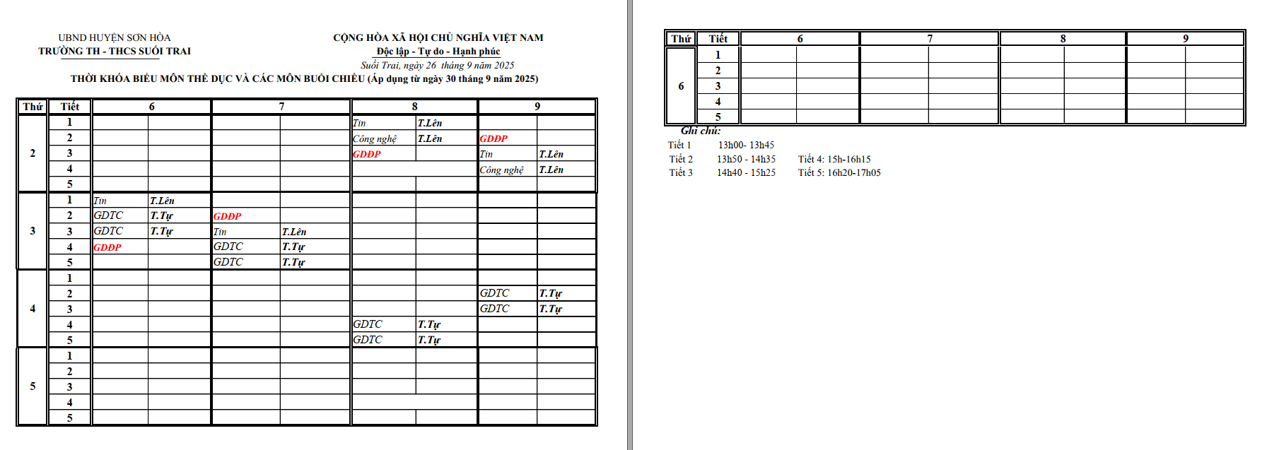 TKB CẤP THCS 2 BUỔI/NGÀY (LẦN 1: TỪ 08/09/2025) TKB CẤP THCS 2 BUỔI/NGÀY (LẦN 1: TỪ 08/09/2025)